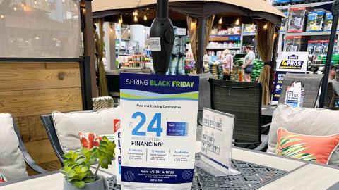 Lowe's 'Spring Black Friday' Incentive Sign