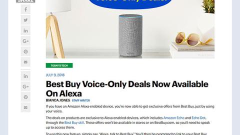 Best Buy 'Voice-Only Deals' Blog Post