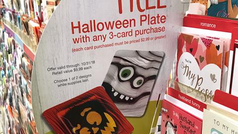 American Greetings Jewel-Osco 'Free Halloween Plate' Shelf Talker