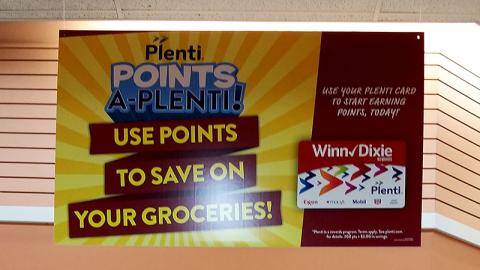 Winn-Dixie 'Use Points to Save' Ceiling Sign