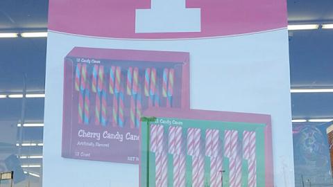 Family Dollar Candy Canes Window Poster