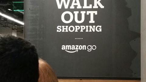 Amazon Go 'Just Walk Out Shopping' Wall Sign
