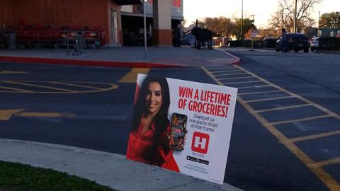 H-E-B 'Lifetime of Groceries' Outdoor Sign