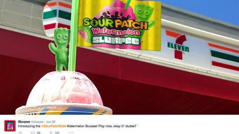 7-Eleven Sour Patch Watermelon Slurpee Tweet