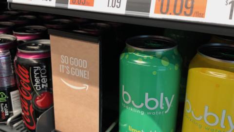 Amazon Go 'So Good It's Gone' Shelf Sign