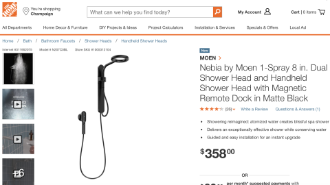Home Depot Moen by Nebia Page