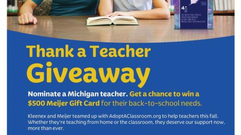 Meijer Kleenex 'Thank a Teacher Giveaway' Feature