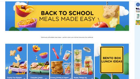 Kroger 'Back to School Meals Made Easy' Page