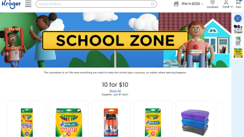 Kroger 'School Zone' Page