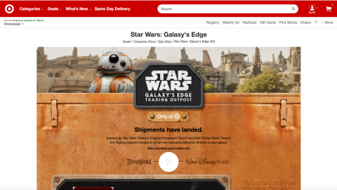 Target Star Wars: Galaxy’s Edge Trading Outpost Page