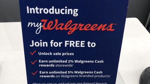Walgreens MyWalgreens Counter Sign