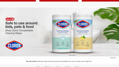 Target Clorox Compostable Wipes Display Ad