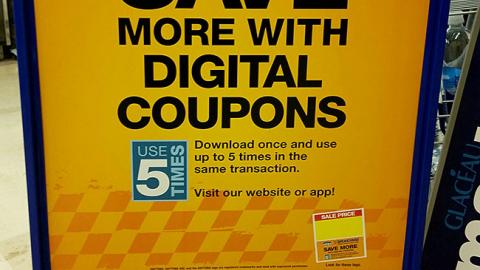 Kroger 'Save More with Digital Coupons' Stanchion Sign