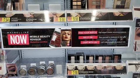 Maybelline Now 'Mobile Beauty Advisor' Shelf Sign