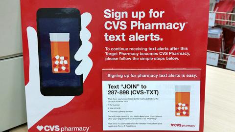 CVS'Text Alerts' Tearpad Counter Sign