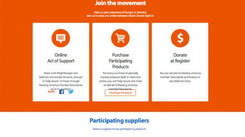 Walmart 'Fight Hunger, Spark Change' Web Page