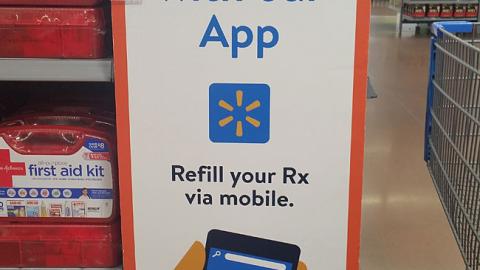 Walmart 'Refill Your RX Via Mobile' Side Panel