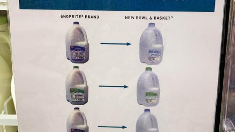 ShopRite Bowl & Basket 'Same Milk. New Look' Cooler Sign