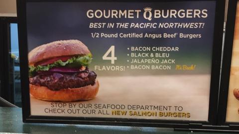 QFC 'Gourmet Burgers' Header Sign