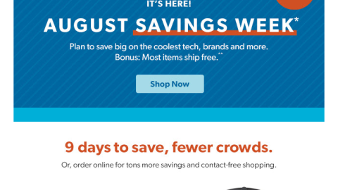 Sam's Club August Savings Event Email 