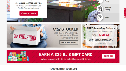BJ's P&G 'Earn a $25 BJ's Gift Card' Display Ad