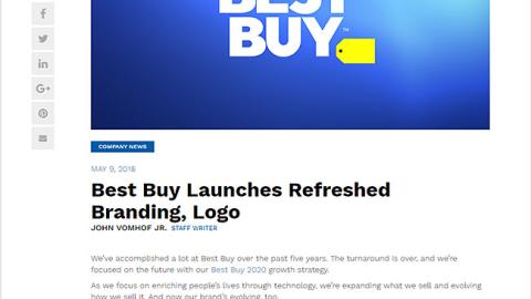 Best Buy 'Refreshed Branding, Logo' Blog Post