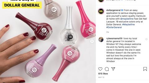 Dollar General Maybelline 'Exclusive Colors' Instagram Update