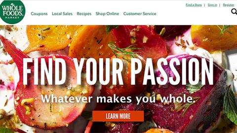Whole Foods 'Find Your Passion' Leaderboard Ad