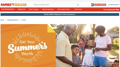 Family Dollar 'Get Your Summer's Worth' Web Page