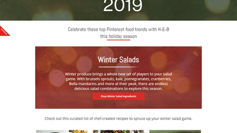 H-E-B Pinterest 'Trend 2019' Web Page