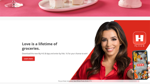H-E-B 'Love Is a Lifetime of Groceries' Leaderboard Ad