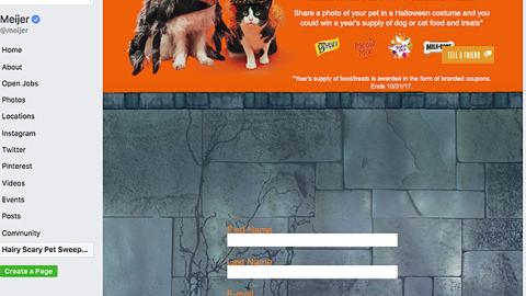 Meijer Purina 'Hairy and Scary' Facebook Page
