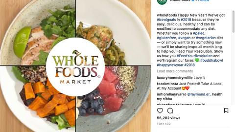 Whole Foods 'Happy New Year' Instagram Update