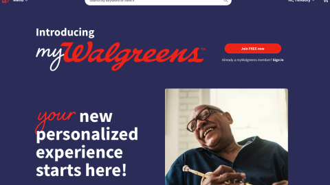 Walgreens.com MyWalgreens Landing Page