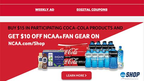 Winn-Dixia Coca-Cola 'NCAA Fan Gear' Email Ad