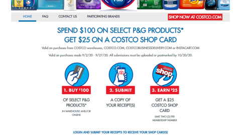 P&G Costco 'Spend $100' Microsite