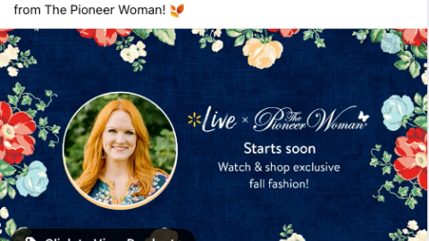 Walmart The Pioneer Woman 'Mark Your Calendar' Facebook Update