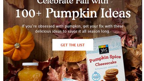 Whole Foods 365 Everyday Value 'Celebrate Fall' Email