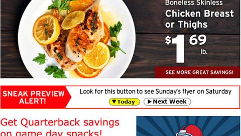 Hannaford 'Quarterback Savings' Email Ad