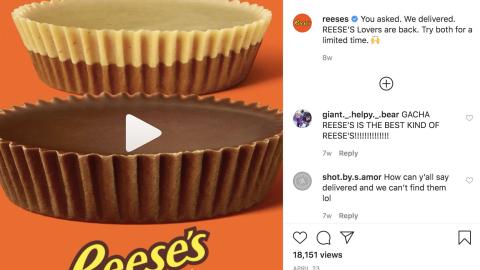 Reese's Lovers 'You Asked' Instagram Update