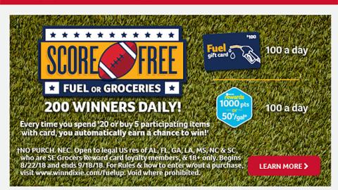 Winn-Dixie 'Score Free Fuel or Groceries' Email Ad