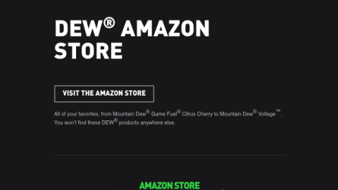 Mountain Dew 'Amazon Store' Web Page