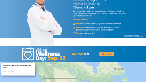 Walmart 'Wellness Day' Microsite