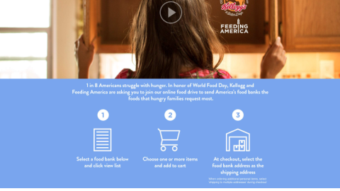 Amazon Kellogg Feeding America Food Drive Page