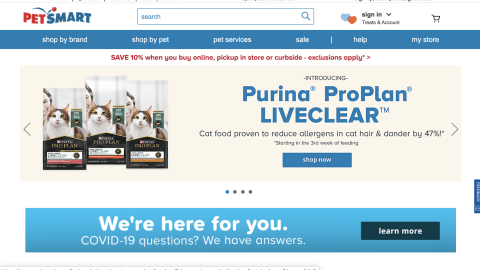 PetSmart Purina Pro Plan LiveClear Carousel Ad