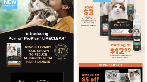 PetSmart Purina Pro Plan LiveClear Circular Features