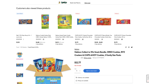 Walmart Nabisco 'Collect to Win Snack Bundle' 