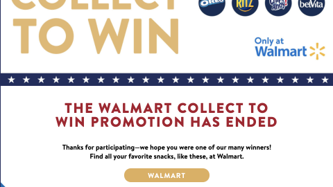 Mondelez Walmart 'Collect to Win' Web Page