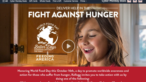 Amazon Kellogg's 'Fight Against Hunger' Shop