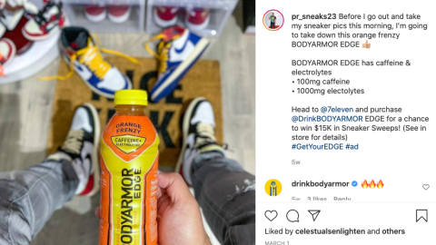 BodyArmor Edge 7-Eleven Sponsored Instagram Update